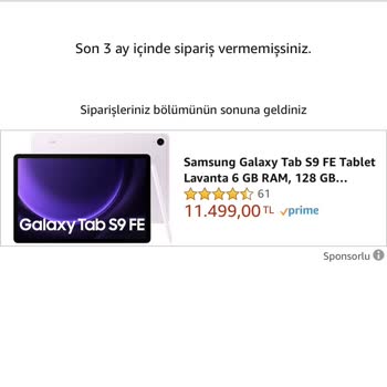 Amazonda Siparişlerim Kısmında Siparişim Gözükmüyor