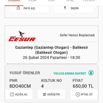 Şanlıurfa Cesur Turizm Gaziantep-Balıkesir Yolculuğunda İki Kez Mağduriyet