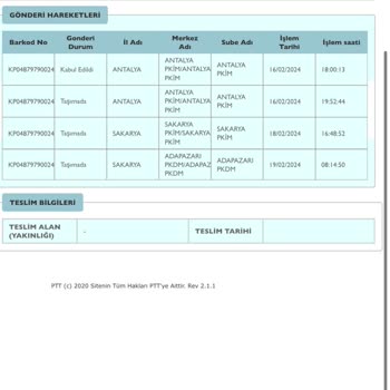 PTT Kargo Kargomu 4 Gündür Bekletiyor