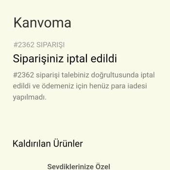 Kanvoma Para İadesi Olmadı Siparişi Göndermediler