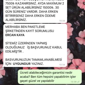 Ersağ Paketleme İşi Güven Endişesi