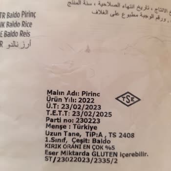 Tat Bakliyat Tat Baldo Pirinç İçin Şikayet