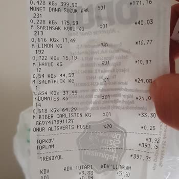 Onur Market Kalitesiz Ürün Hayal Kırıklığı Yarattı