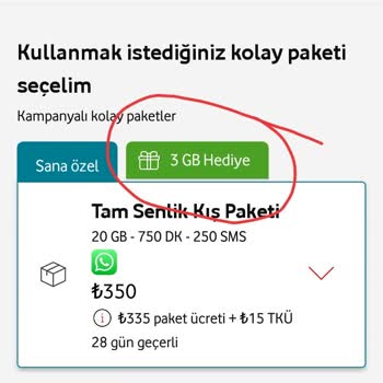 Vodafone Paketime Dahil Olan Hediye İnternetim Hattıma Yüklenmiyor