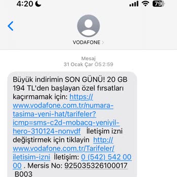 Vodafone' Un Mesaj Göndermesine İznim Yok Ama Her Gün Mesaj Atıyor