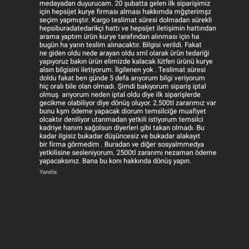hepsiJET Hepsiburada Tedarikçi Şikayet Hakkında