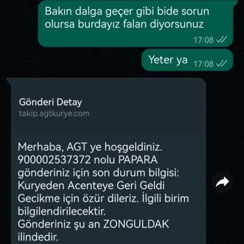 AGT Kurye (aynigunteslim.com) Teslimat Gerçekleşmiyor Tarih Çoktan Geçti