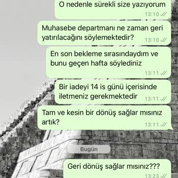 Caddstore İade Ürünün Ücretinin Yatırılmaması