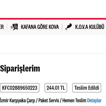 KFC Zamanında Teslim Edilmeyen Sipariş Hayal Kırıklığı