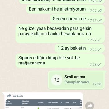 YKMkitap Üç Haftalık İade Sürecinde Yaşanan İletişim Sorunları