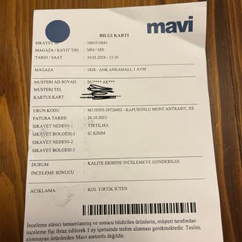 Mavi Yırtık Mont