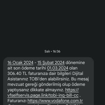 Vodafone Tarafından Tarafıma Haksız Fatura