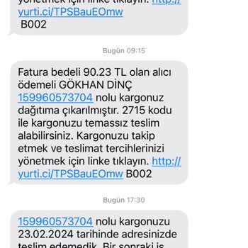 Yurtiçi Kargo Ürün Teslim Etmeme