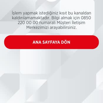 Ziraat Bankası İşlem Kısıtı Kaldırmak