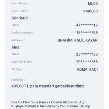 Payfix Hesabımdan Gerçekleşen İzinsiz İşlem İçin Yardım Talebi