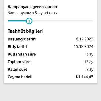 Vodafone Cayma Bedeli İçin İstenilen Afaki Ücret