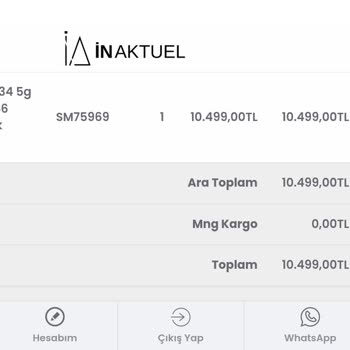 inaktuel.com #1164 Numaralı Siparişimin Kargolanması Gecikti.