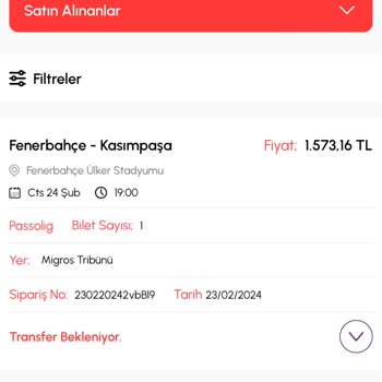 Biletalsat.com Dan Aldığım Fenerbahçe Kasımpaşa Bileti Gelmedi