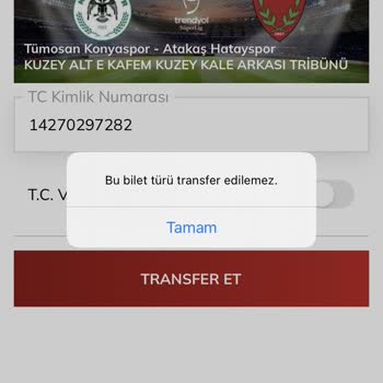Konyaspor Bu Bilet Türü İptal Edilemez