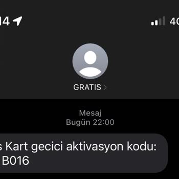 Gratis Kart Geçici Aktivasyon Kodu
