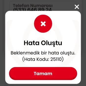 Nutella Hata Kodu : 25110