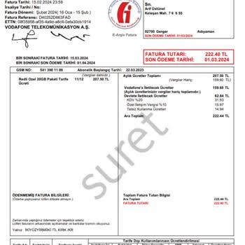 Vodafone Zamanı Gelmeden Tarife Değişikliğine Gidilmesi