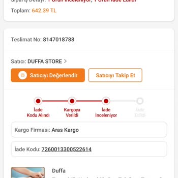 Trendyol'da Ürün İadesi Yaptım Ürün İncelemesi Yapılıyor Diyorlar.