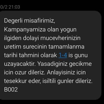Zen Pırlanta Geç Gelen Ve Kutusu Zarar Görmüş Sipariş