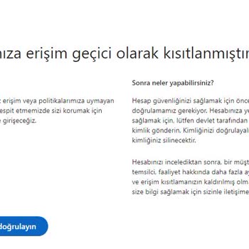 Linkedin Hesap Kısıtlanması Ve Erişim Engeli