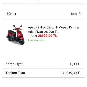 A101'den Alınan Motorun Teslim Edilmemesi