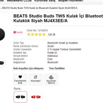 Media Markt Garanti Servisi Fiyaskosu: Beats Studio Buds