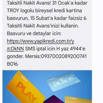 Yapı Kredi Bankası Nakit Avans Yanıltmacası