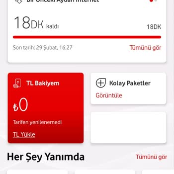Vodafone Tarifemdeki Dakikaların Ve İnternetin Aniden Bitmesi Üzerine Şikayet