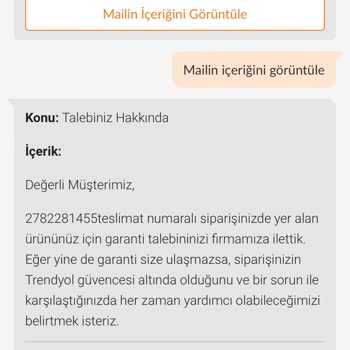 Trendyol Garanti Belgesi Çıkmadı