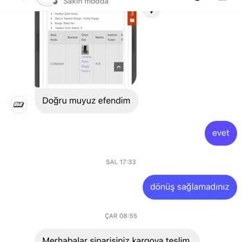 Ate Wear Siparişim Kargolanmadı Ve İade Sorunu Yaşıyorum!