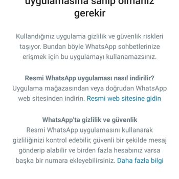 WhatsApp Whatsappım Resmi Uygulama Olmasına Rağmen Açılmıyor