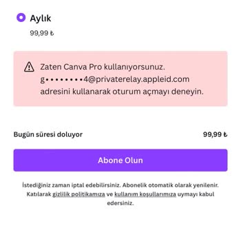 Canva Üyelik Ücretimi Kesti Ama Pro Üyeliği Vermedi