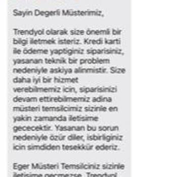 Trendyol Sipariş Sorunu- Kişisel Veriler