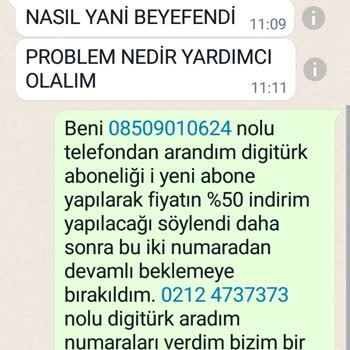 Digiturk 08509010624 Numaralı Telefon.