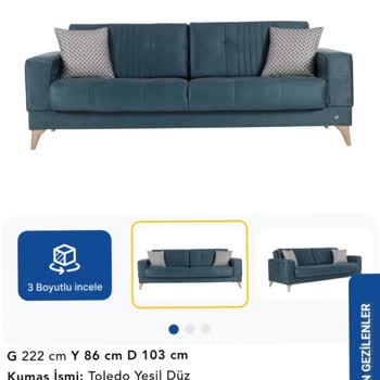 İstikbal Elizya S 3'lü Koltuk Farklı Kumaş Ve Renkte Teslimat