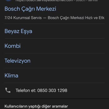 Bosch Termoteknoloji 08503031298 Teknik Servis