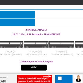 YHT (Yüksek Hızlı Tren) Boş Koltuk Engellenmesi