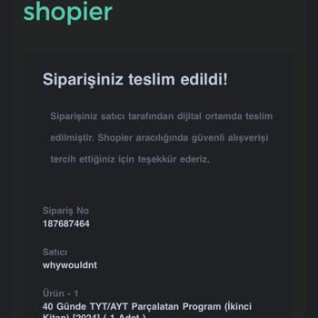 whywouldnt Shopier'den Whywhouldnt Adlı Satıcıdan Aldığım Kitaba Ulaşamıyorum
