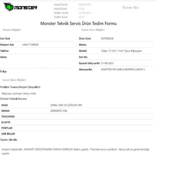 Monster Tulpar T5 V22.1 Ana Kart Yanması, Monster'ın Davranışı