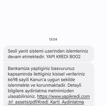 Kredi Kartı Başvurusu Reddi Yapı Kredi Bankası