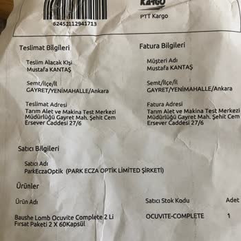 Hepsiburada Ocuvite Complete Eko 2'li Paket Üts Orijinallik Sorgulamada Çıkmıyor