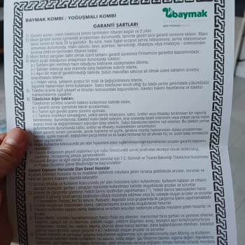Baymak Kombi Garanti Başlatmama Sorunu