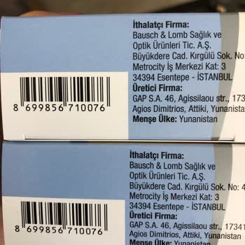 Bausch & Lomb Ocuvite Complete 2'li Eko Paket Satın Aldım Üts Kayıtlarında Çıkmıyor