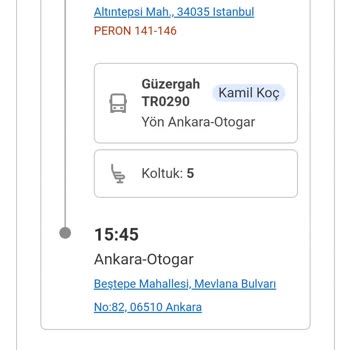 Kamil Koç Turizm Bilet İadesi