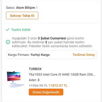 Atom Bilişim Sıfır Makine Sürekli Serviste